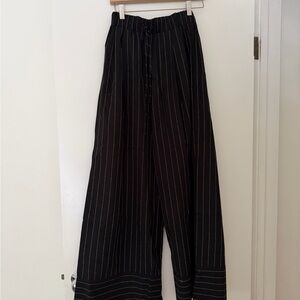 NWT DISSH Linen Black Wide-Leg Pants